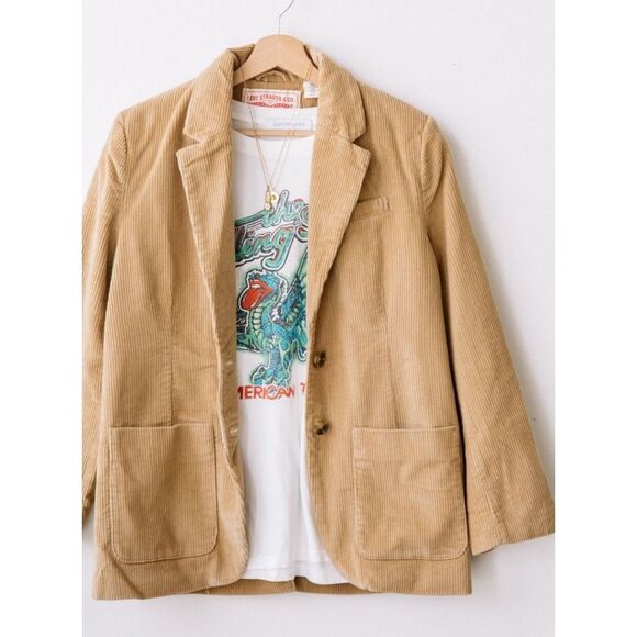 NWT|Levi's Oversized Autumn Brown Corduroy Blazer Jacket, XS - Picture 5 of 13